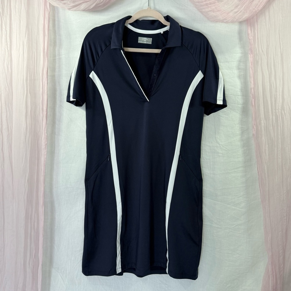 CALLAWAY Opti-Dri Golf Dress — Navy & White | Size L